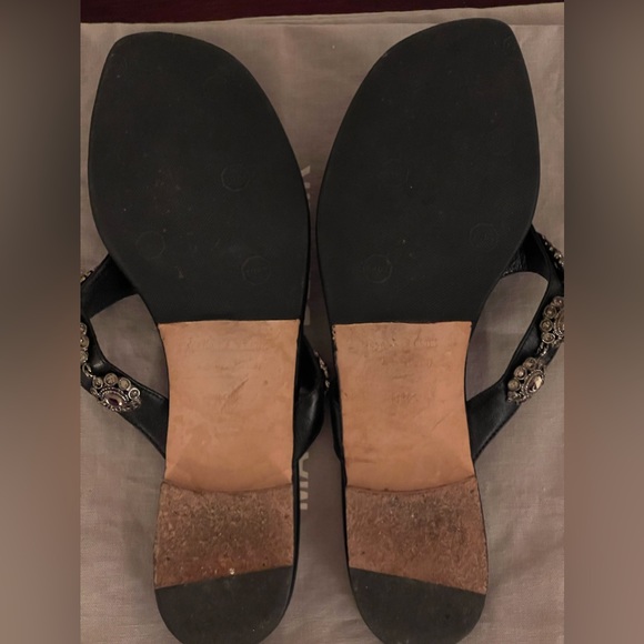 Manolo Blahnik Black Embellished Sandals Sz 39 1/2. - Picture 8 of 11